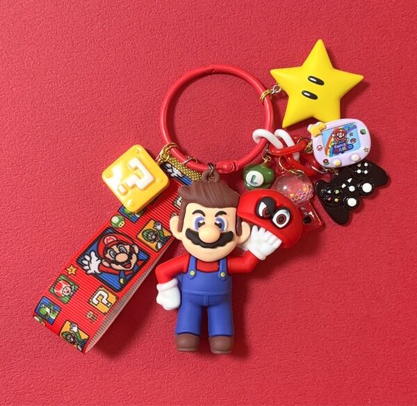 マリオ キーホルダー ストラップ じゃらじゃらキーホルダー じゃらじゃら ジャラジャラ チャーム スター