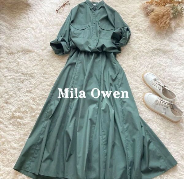 Mila Owen ドルマンシャツドッキングワンピース 長袖 セットアップ