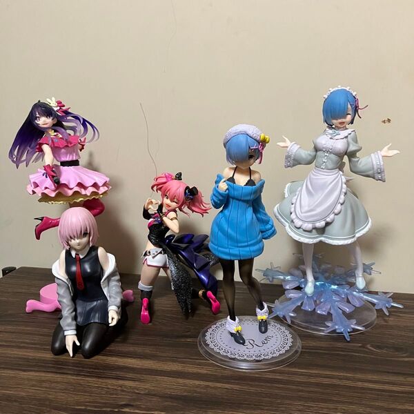 箱無し 美少女 フィギュア 5点 リゼロ 推しの子 等 (マシュのメガネは欠品)