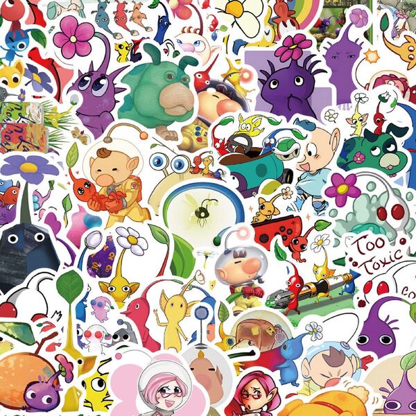 ステッカー ピクミン シール 50枚セット かわいいアニメ ゲーム 防水デカール 可愛い おしゃれ 漫画 DIYステッカー