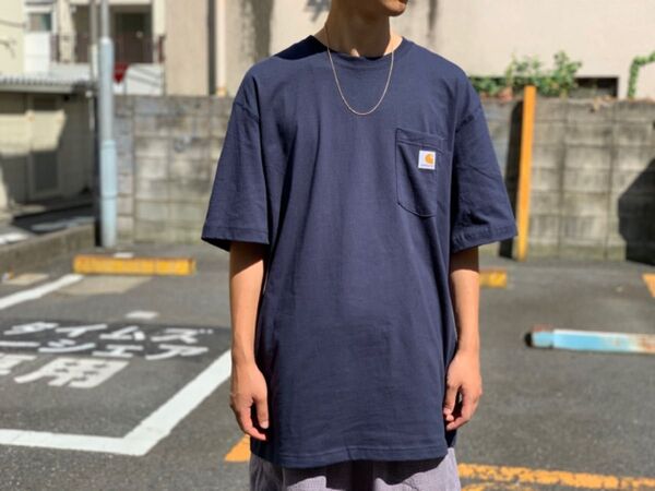 XL 新品 Carhartt 半袖 ポケットTシャツ K87 ネイビー カーハート the Apartment STABRIDGE
