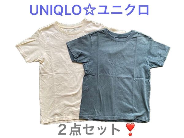 UNIQLO ユニクロ☆ Tシャツ 半袖 カットソー☆2点セット☆140cm/130cm☆中古品