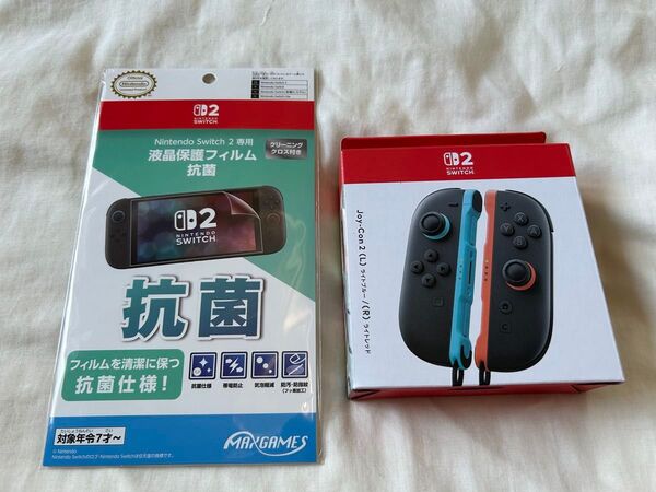 Joy-Con 2 (L) ライトブルー/(R) ライトレッドNintendo Switch 2 専用液晶保護フィルム 抗菌