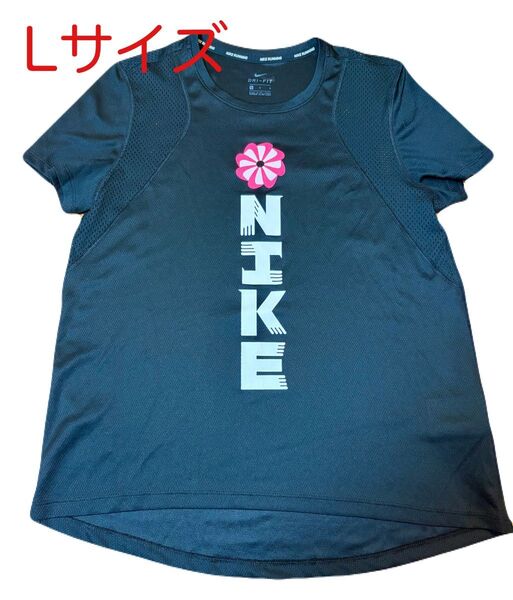 NIKE ナイキ ランニングTシャツ レディース L メッシュ 軽量速乾 美品 マラソン ランニング