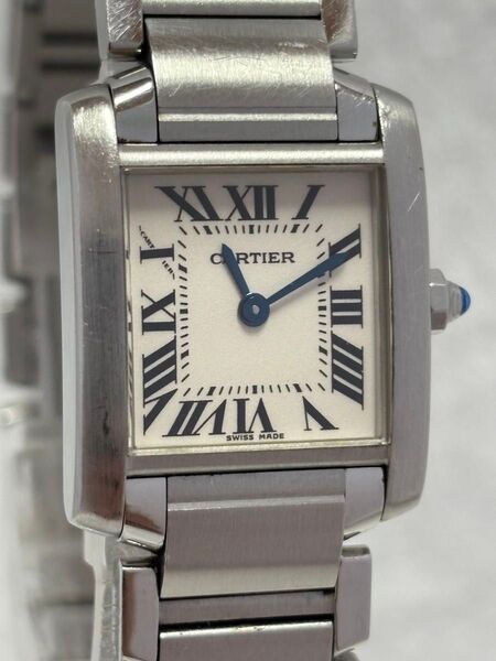 【美品】Cartier カルティエ タンクフランセーズ SM 51008Q3 クォーツ【2384】純正ベルト【稼働品】レディース