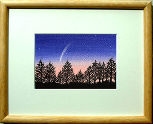 Art hand Auction Nr. 7336 Komet im Morgengrauen / Chihiro Tanaka (Vier Jahreszeiten Aquarell) / Kommt mit einem Geschenk, Malerei, Aquarell, Natur, Landschaftsmalerei