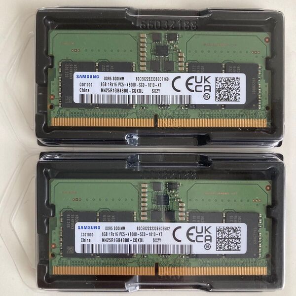 SAMSUNG DDR5 SODIMM 8GBメモリ 2枚 計16GB