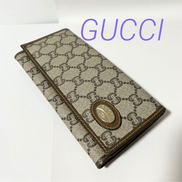GUCCI グッチ GGプラス 二つ折り長財布 ウォレット 財布 PVC レザー