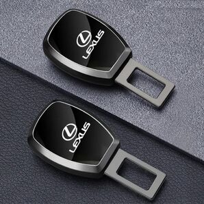 2個LEXUSレクサス シートベルトエクステンダー 延長バックル ミラー仕上げ ワンプッシュボタン Fスポーツ ブラックTRD e