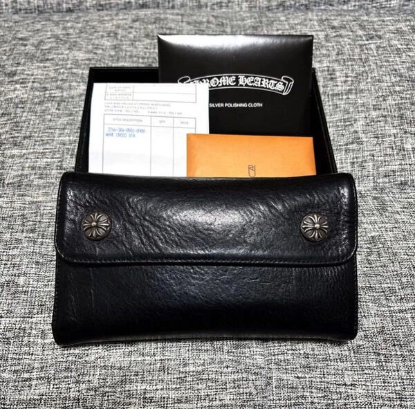 インボイス原本付属!正規品!クロムハーツ ウェーブクロス ウォレット 財布 CHROME HEARTS WAVE