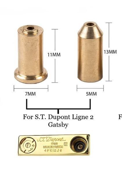 ライター★デュポン S.T.Dupont ゴールド グリーン互換アダプタ★ガス注入アダプター 2種セット