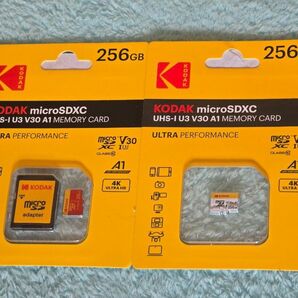 KODAK 256GB microSDカード2枚組 UHS-I U3 100MB/s コダック マイクロSD