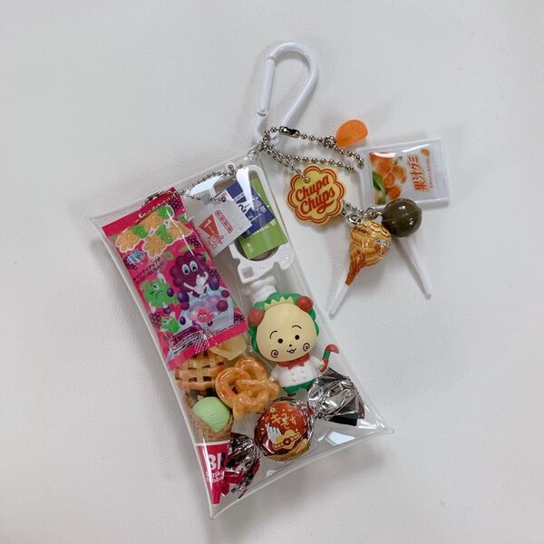 ガチャ詰めポーチ コジコジ お菓子 食べもの ガチャガチャ ミニチュア キーホルダー フィギュア マスコット ガチャ