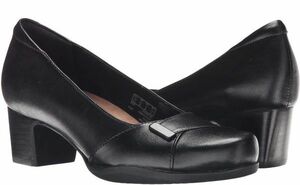  free shipping Clarks 27.5cm pumps black black leather leather formal low heel sole formal Be samba ree sneakers SS100