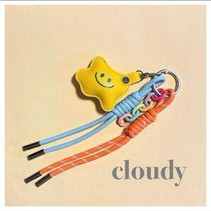 cloudy じゃらじゃらキーホルダー チャーム 黄色 可愛い 韓国 pop バッグチャーム キーリング