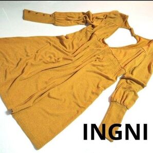 USED★INGNI・イング・レディース ニットワンピース・チュニック・セーター・フレア・フリーサイズ