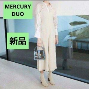 NEW・未使用品★シルクネップリネンキャミロンパース・綿麻絹混・マーキュリーデュオ・レディース服・パンツ・オールインワン