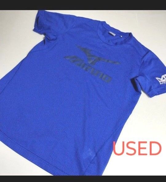 USED★MIZUNO・ミズノ★半袖 カットソー メンズトップス・Tシャツ・薄手・ドライ・速乾・ブルー・青・М