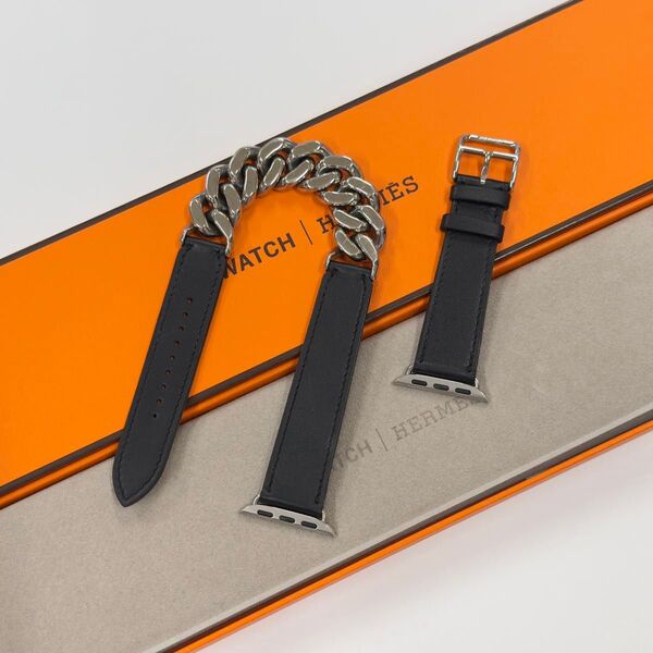 ☆美品 希少 Apple Watch HERMES ヴォー スウィフト 黒 グルメットメタル 42mm 41mm 234