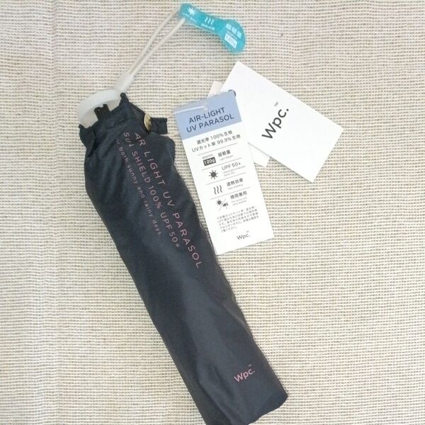 Wpc. コンパクト折りたたみ傘 50cm 晴雨兼用 日傘 ブラック 120g 軽量 最安値 遮熱 遮蔽 遮光 折りたたみ 通勤