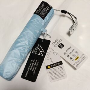 新品 エスタ 日傘 軽量 折りたたみ傘 50cm ウルトラスリムライト ムーンバット 晴雨兼用 遮光100% アクアブルー メンズ