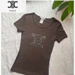 サラッと生地【CELINEセリーヌ】カットソー Tシャツ トリオンフ Tシャツ クルーネック コットン