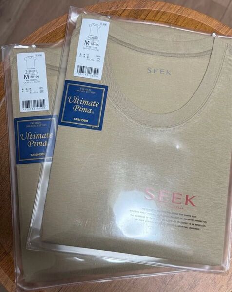新品 グンゼseek プレミアムオーガニックコットン クルーネックTシャツ(丸首) サイズM 2枚セット 送料無料