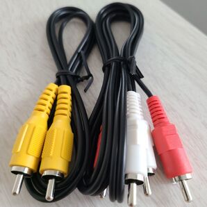 3色ケーブル約92cm コンポジットRCAケーブル 2本セットビデオケーブル 2本セット AVケーブル 3ピン RCA