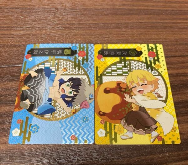 鬼滅の刃 銀だこ カード 書き下ろしカード コラボカード 我妻善逸 嘴平伊之助