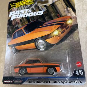 ホットウィール AlfaRomeo Giulia Sprint GTA ワイスピ アルファロメオGTA ワイルドスピード ミニカー