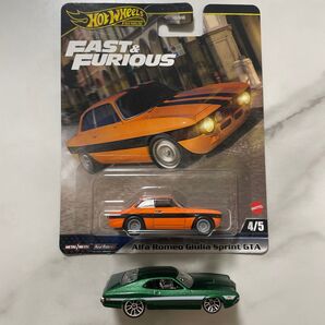 ワイスピ ホットウィール 2個セット アルファロメオ GTA フォード グラントリノスポーツ ワイルドスピード ミニカー 未開封