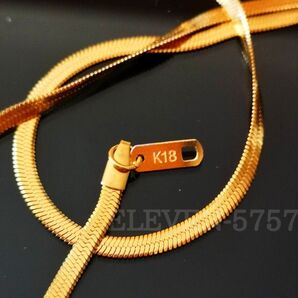 K18刻印 喜平 ヘリンボーン スネーク レディース メンズ 18金 ゴールド ネックレス 18K 1