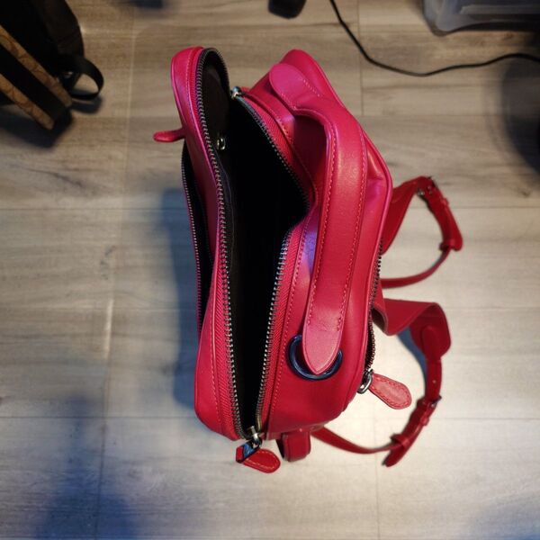 COACHリュック 手さげバック ショルダー3wayレッド レザー