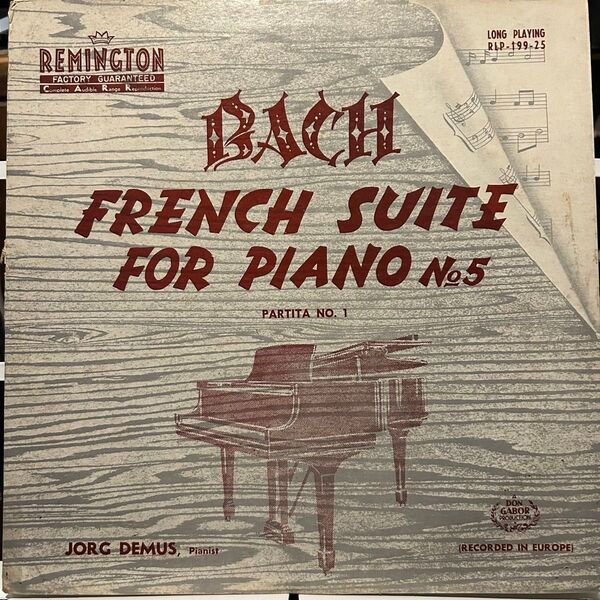 J.S.Bach French suite for piano No.5 partita no.1 jorg Demus レコード