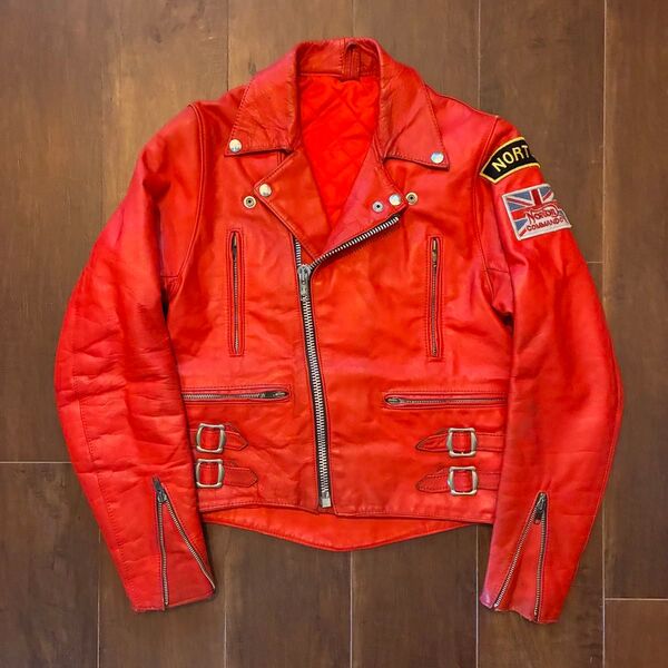 70s〜80s vintage TT LEATHERS ukライダースジャケット 古着 牛革 本革 ダブル