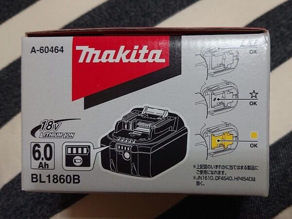 【新品、未開封品】Makita マキタ リチウムイオンバッテリー 18V BL1860B