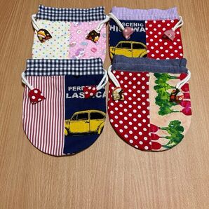 ♪値下げしました♪まんまる巾着 4枚セット♪ハンドメイド♪