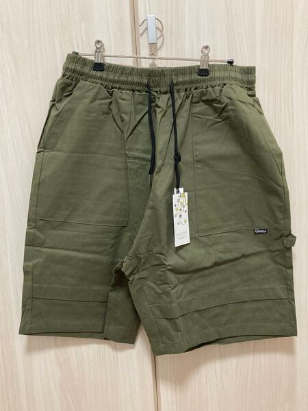 メンズ ハーフパンツ アウトドアパンツ スポーツ ランニング ズボン 2XL グリーン