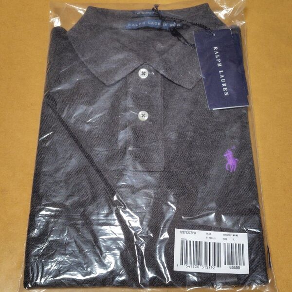 POLO RALPH LAUREN半袖ポロシャツ刺繍ロゴ紫色Lサイズ170/96A黒ラルフローレンTHE SKINNY POLO