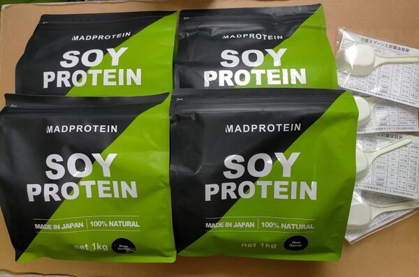 マッドプロテイン MAD PROTEIN ソイプロテイン ノンスレーバー 1㎏×4袋 プロテイン ダイエット 美容