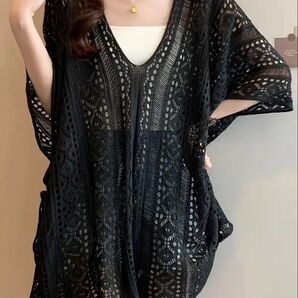 新品!レディース 透かし編みトップス
