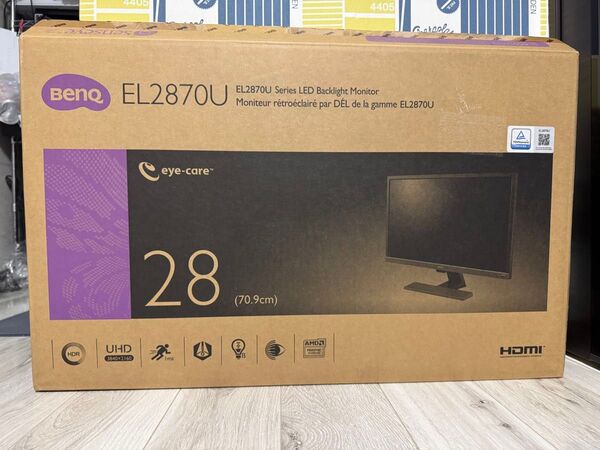 BenQ EL2870U 28インチ 元箱あり 電源ケーブル HDMIケーブル 美品 PCモニター ゲーミングモニター 4K