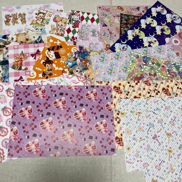 デザインペーパーセット まとめ売り デザインペーパー デザペ レトロアニマル 紙質バラバラ 約30枚