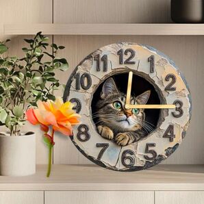 猫 猫雑貨 キジトラ インテリア 可愛い 時計 静音 壁掛け時計 プレゼント