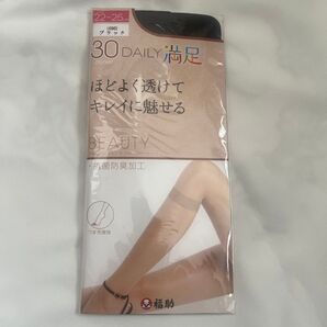 福助 30デニール膝下ストッキング ブラック 22〜25㎝