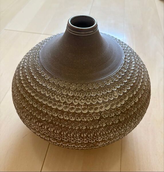 【最終】三島焼 花器 陶器花瓶 アンティーク 昭和レトロ