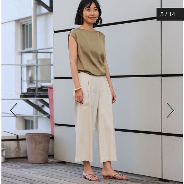 トゥモローランド ボルジー コットンリネンポリエステル ワイドクロップドパンツ