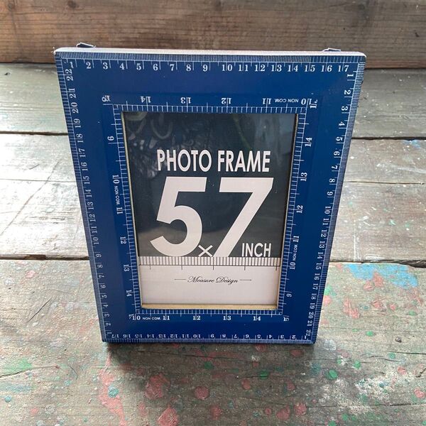 SALE! メジャー フォトフレーム 写真立て インテリア 雑貨 壁掛け 昭和レトロ ビンテージ ブルー