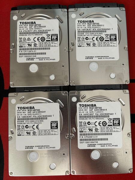 TOSHIBA HDD 東芝 SATA ハードディスク 500GB 4枚セット 計2TB 正常