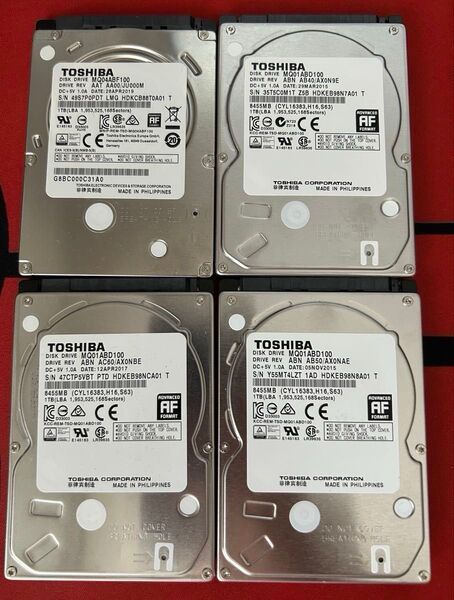 東芝 SATA ハードディスク MQ01ABD100 HDD TOSHIBA 1000GB 1TB 4枚セット 計4TB